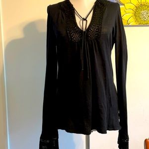 Banana Republic-Boho-tie knit collar/cuffs top